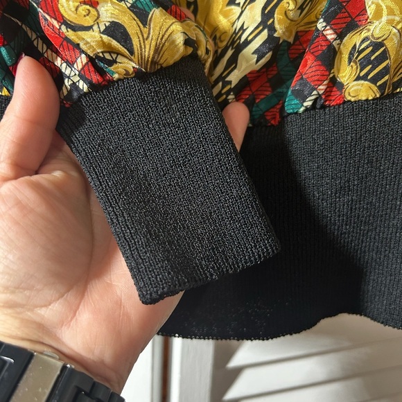 Vintage Castleberry Plaid And Gold Womens V-Neck Blouse Long Sleeve USA Size 12 - Picture 5 of 12